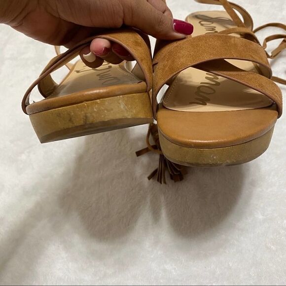 Sam Edelman Brown Wrap Me Heels Sandals Tassels Jenna - Picture 3 of 11